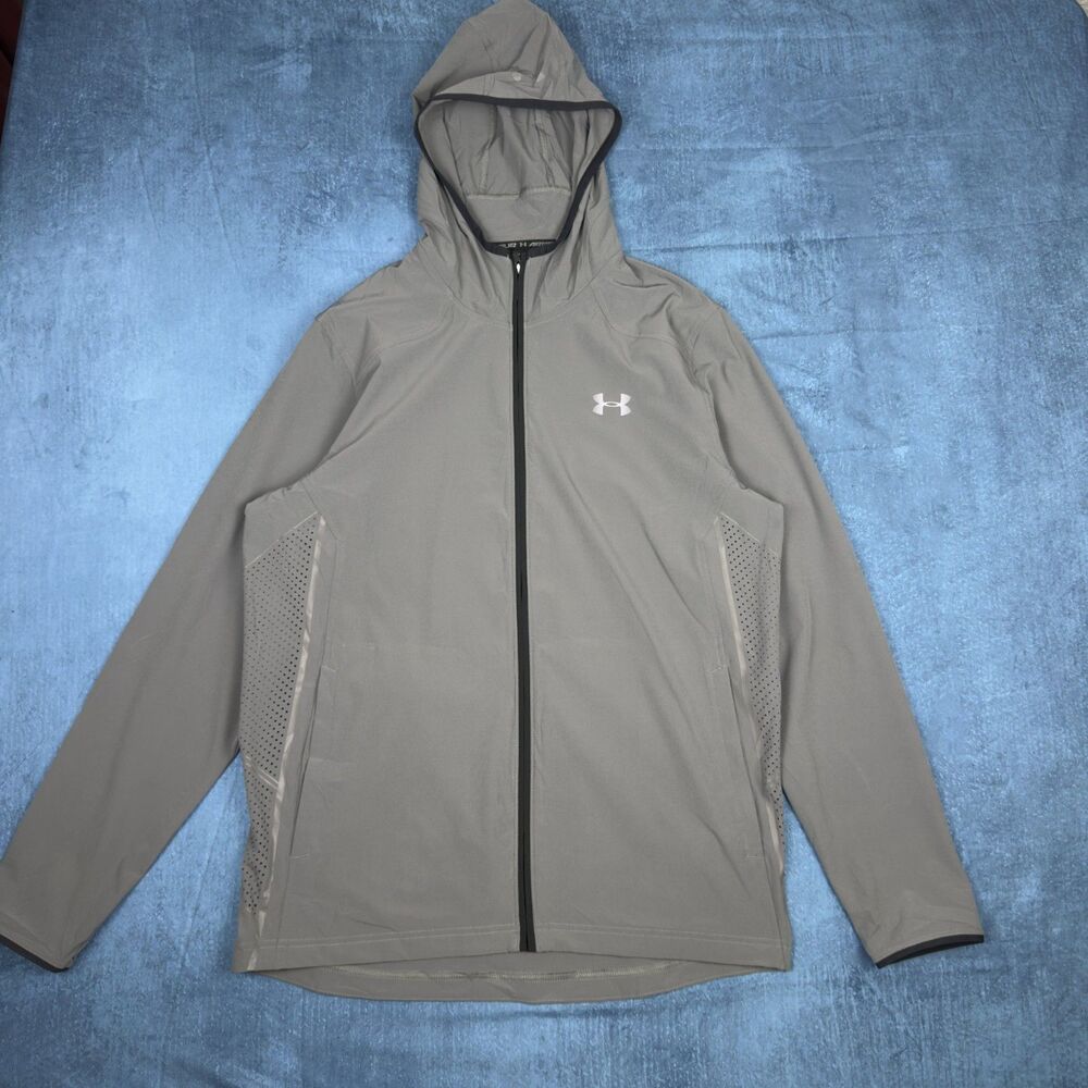 Under Armour HeatGear Fitted Zip Hoodie Mens M Gray